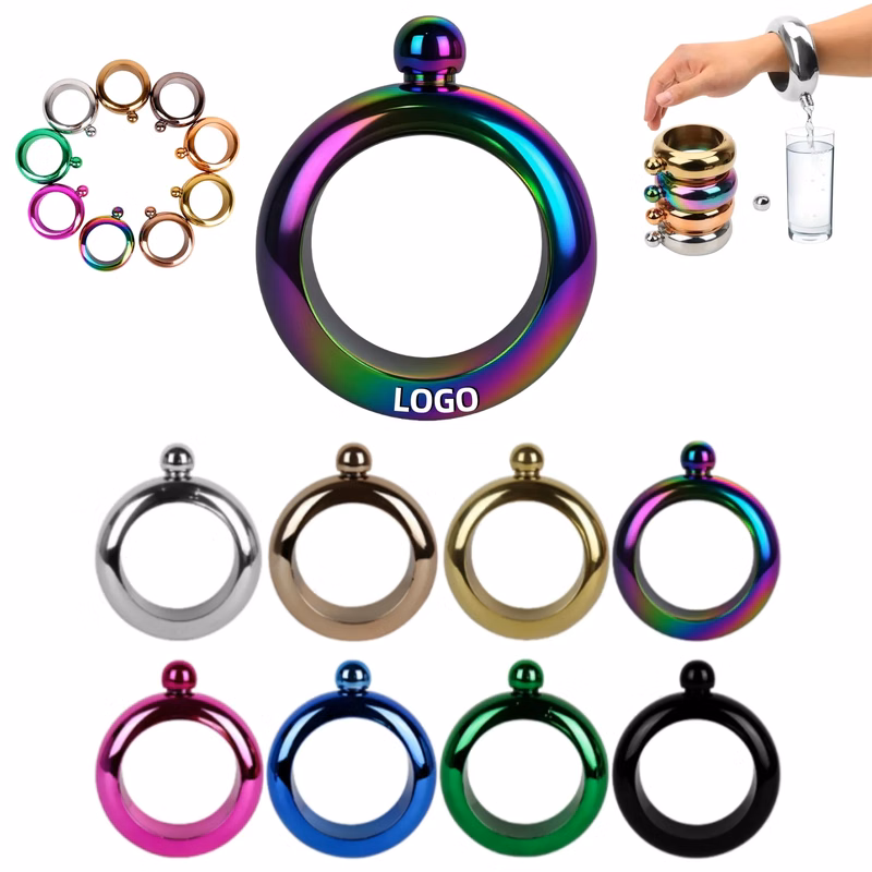 3.5oz 304 Stainless Steel Ring Shaped Hip Flask