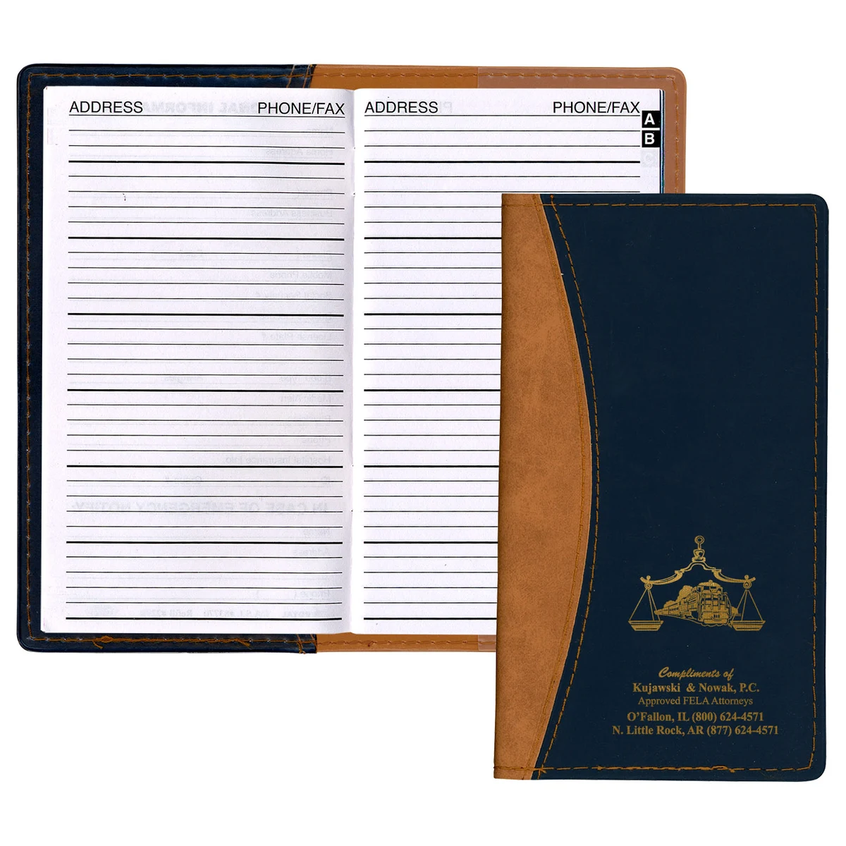Normandy 2 Tone Soft Vinyl Address Book Cover 1