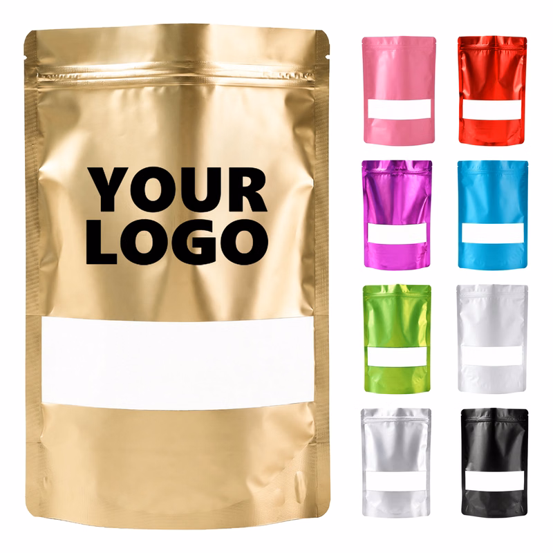 Windowed Aluminized Resealable Stand Up Food Pouch