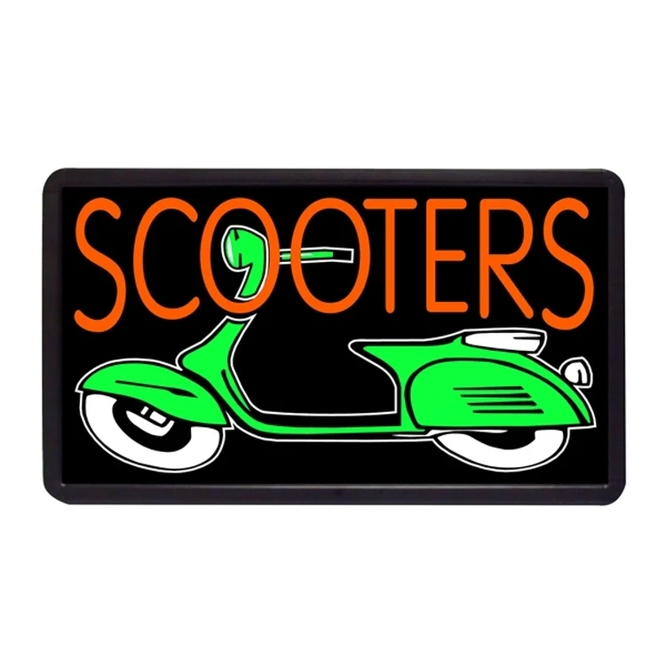 Scooters 13" x 24" Simulated Neon Sign 1