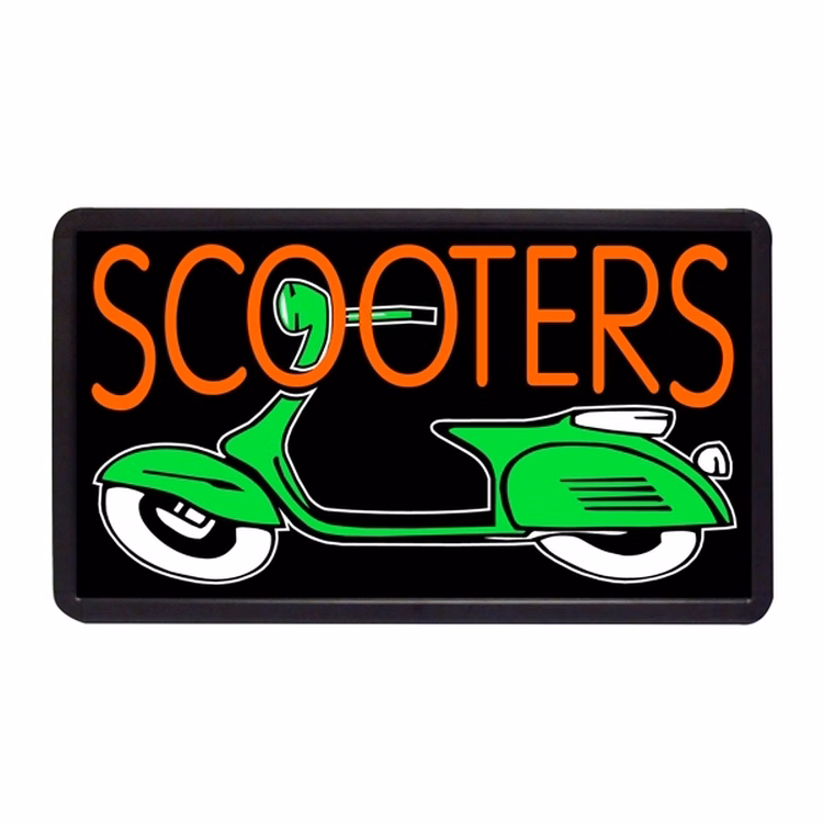 Scooters 13" x 24" Simulated Neon Sign