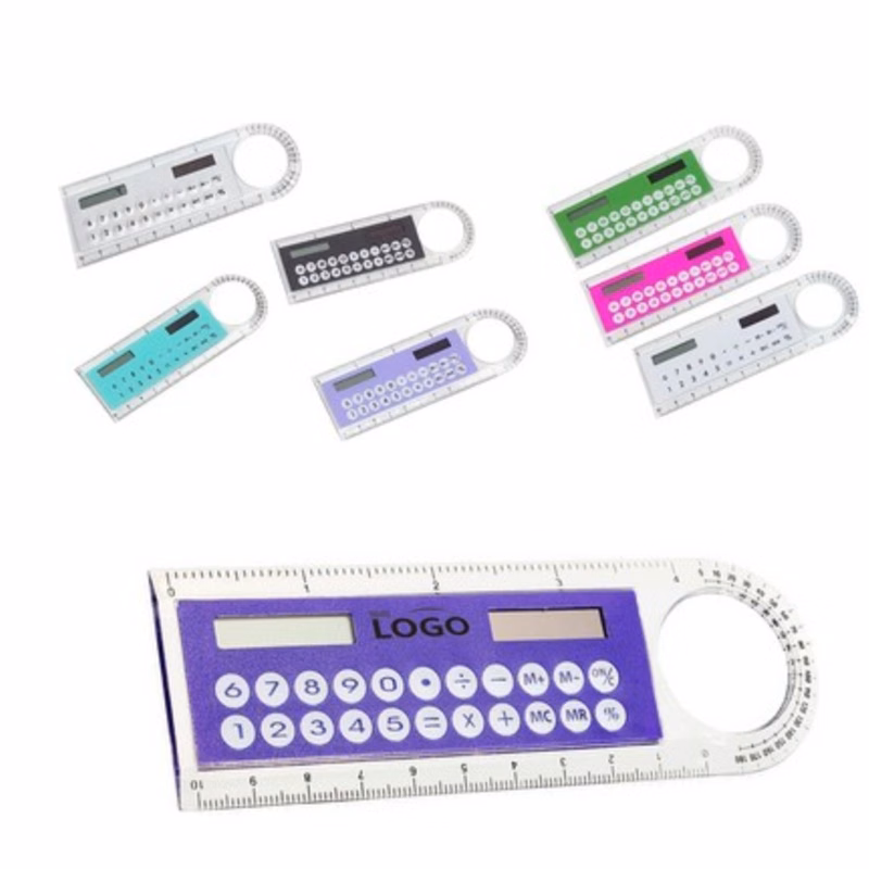 4-in-1 Mini Solar 4" Ruler Calculator Angle Magnifier 5.2"L X 1.7"W