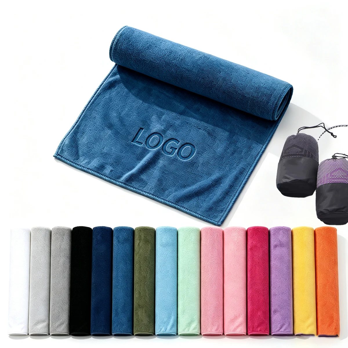 Microfiber Sports Towel With Mesh Pouch 1