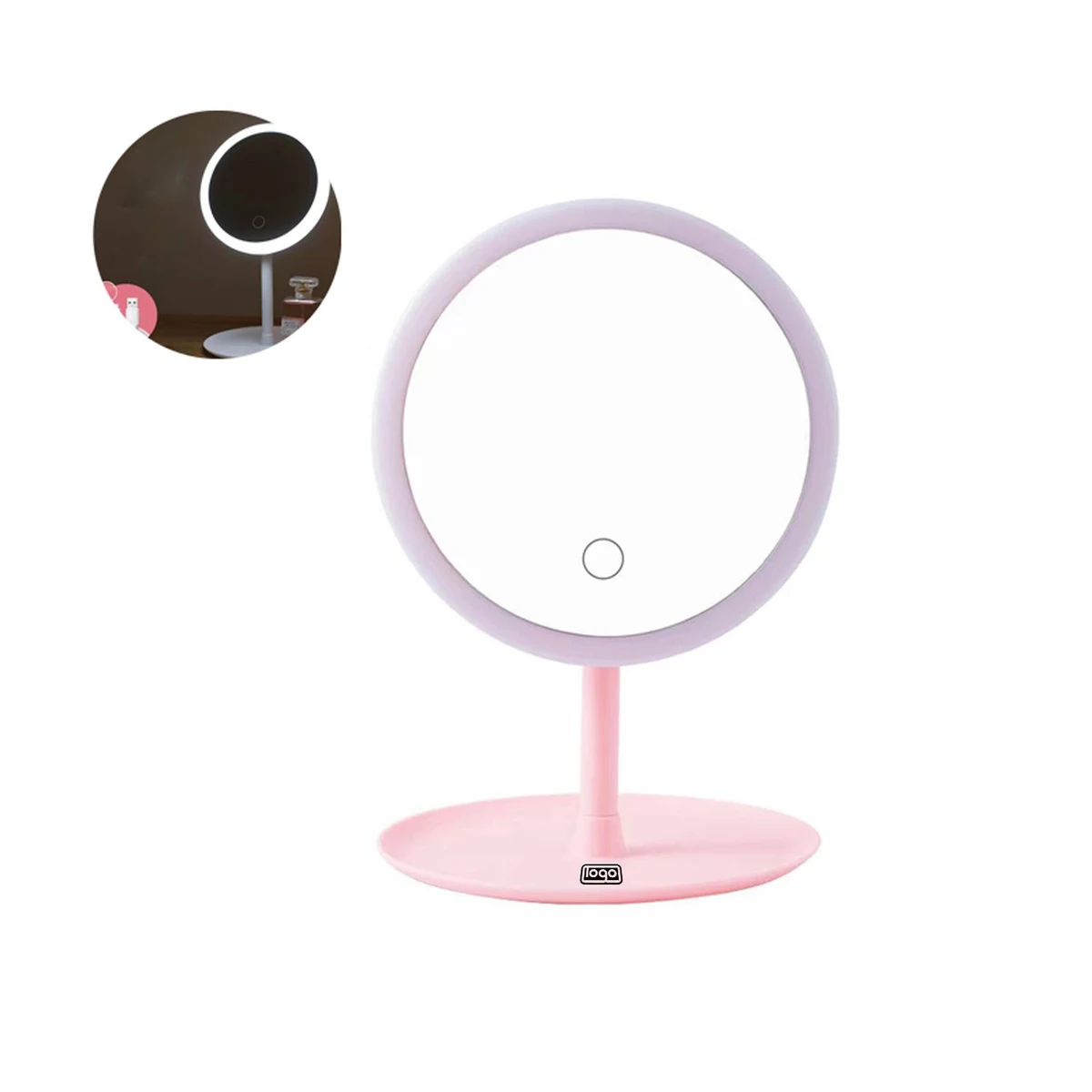 Adjustable Three-Color Light Rechargeable Makeup Mirror 1