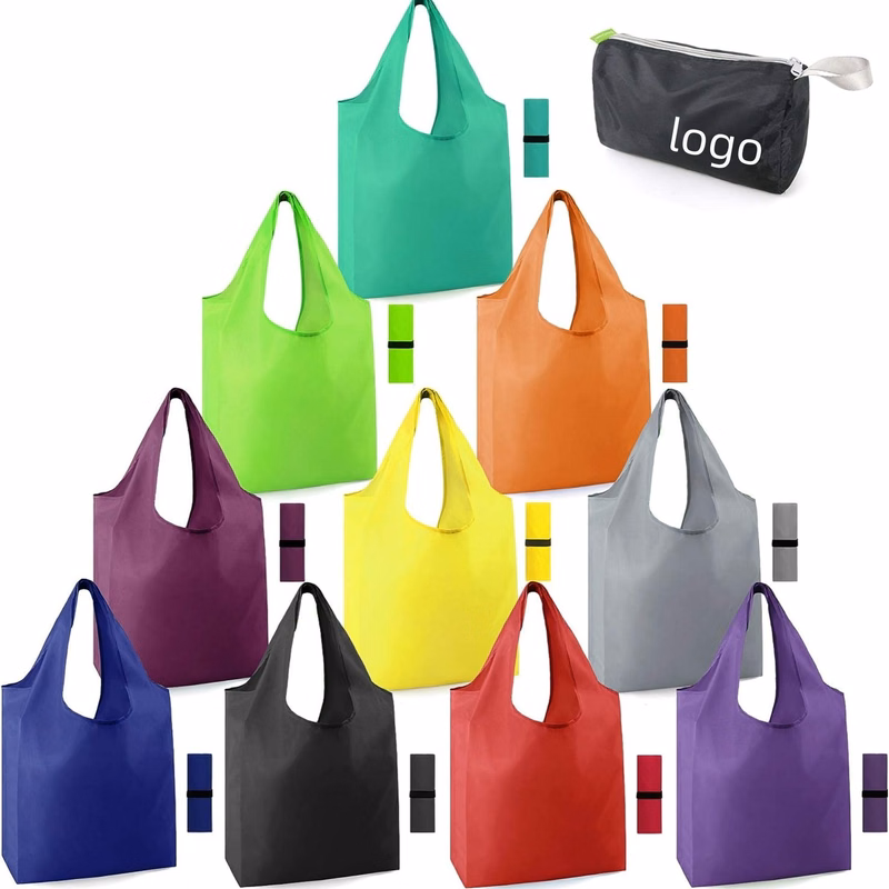 Hold 50lbs Heavy Duty Reusable Shopping Bag Washable Grocery Inside Compact Pod with Carry Clip