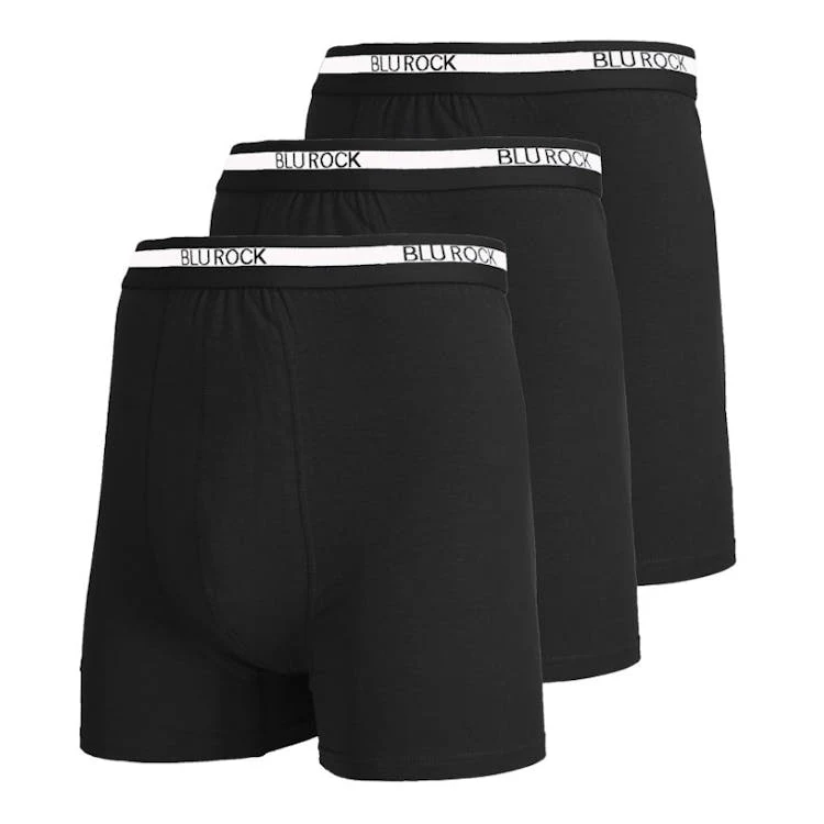 Men's Stretch Cotton Boxer Briefs - Black XL 3 Pack 1