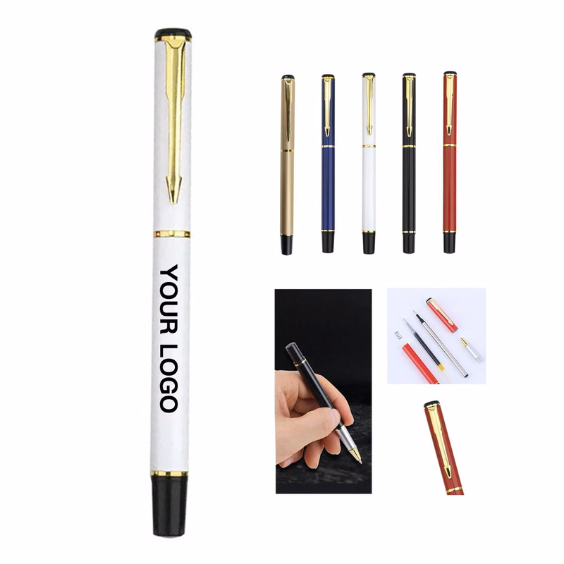 Sleek Metal Ballpoint Pen for Office and School Writing