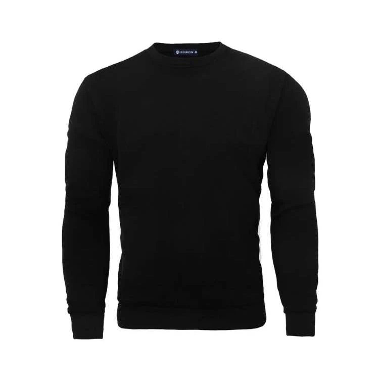 Men's Fleece Crew Neck Sweatshirts - Size Large Black, custom hoodie or sweatshirt with logo imprint 1
