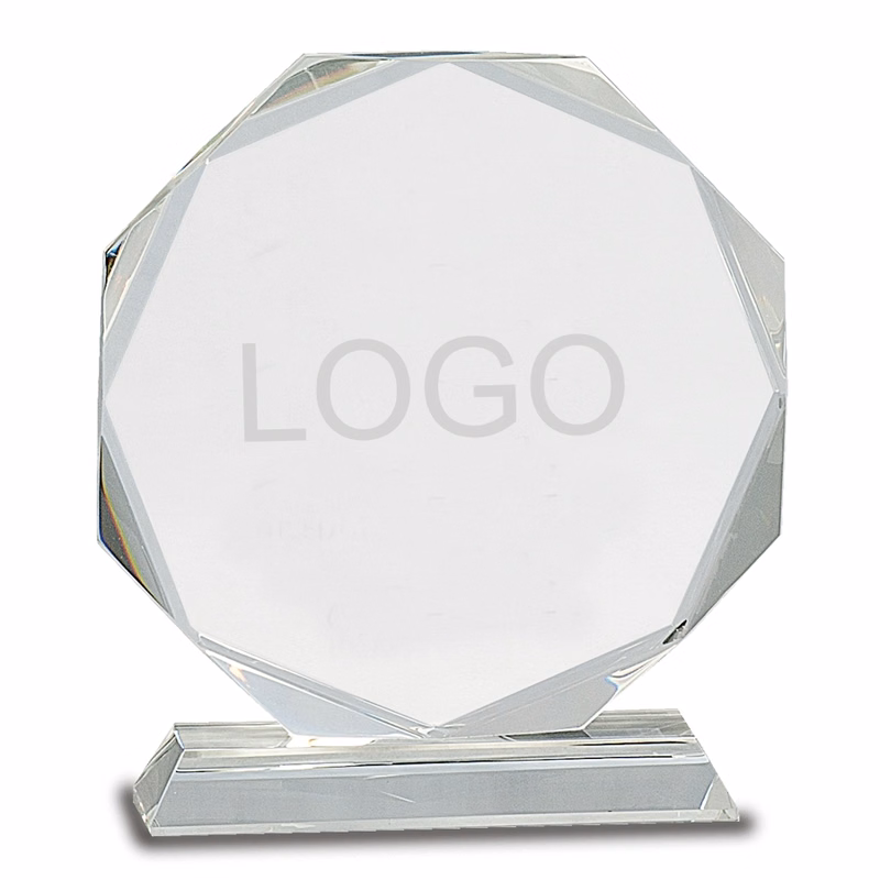 Personalized Round Facet Crystal Award
