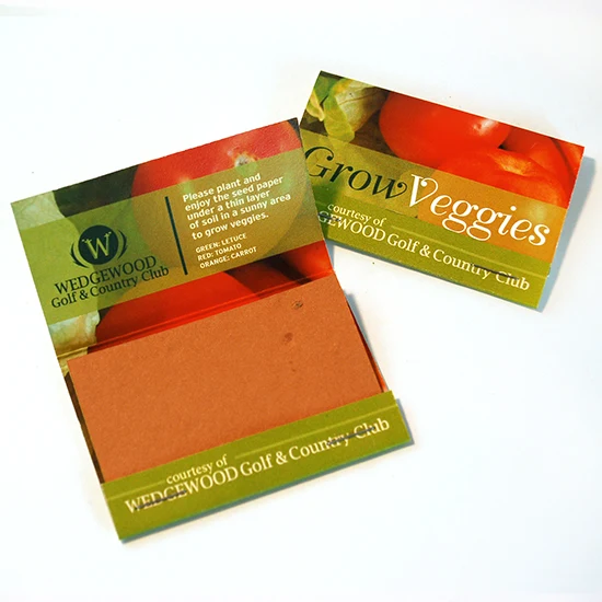 Large Veggie Seed Paper Matchbook, Double-Sided 1