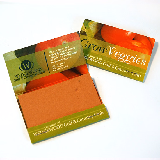 Large Veggie Seed Paper Matchbook, Double-Sided