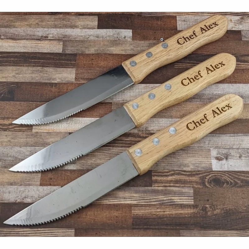 Custom Engraved 6 Steak Knife Set - Made in the USA