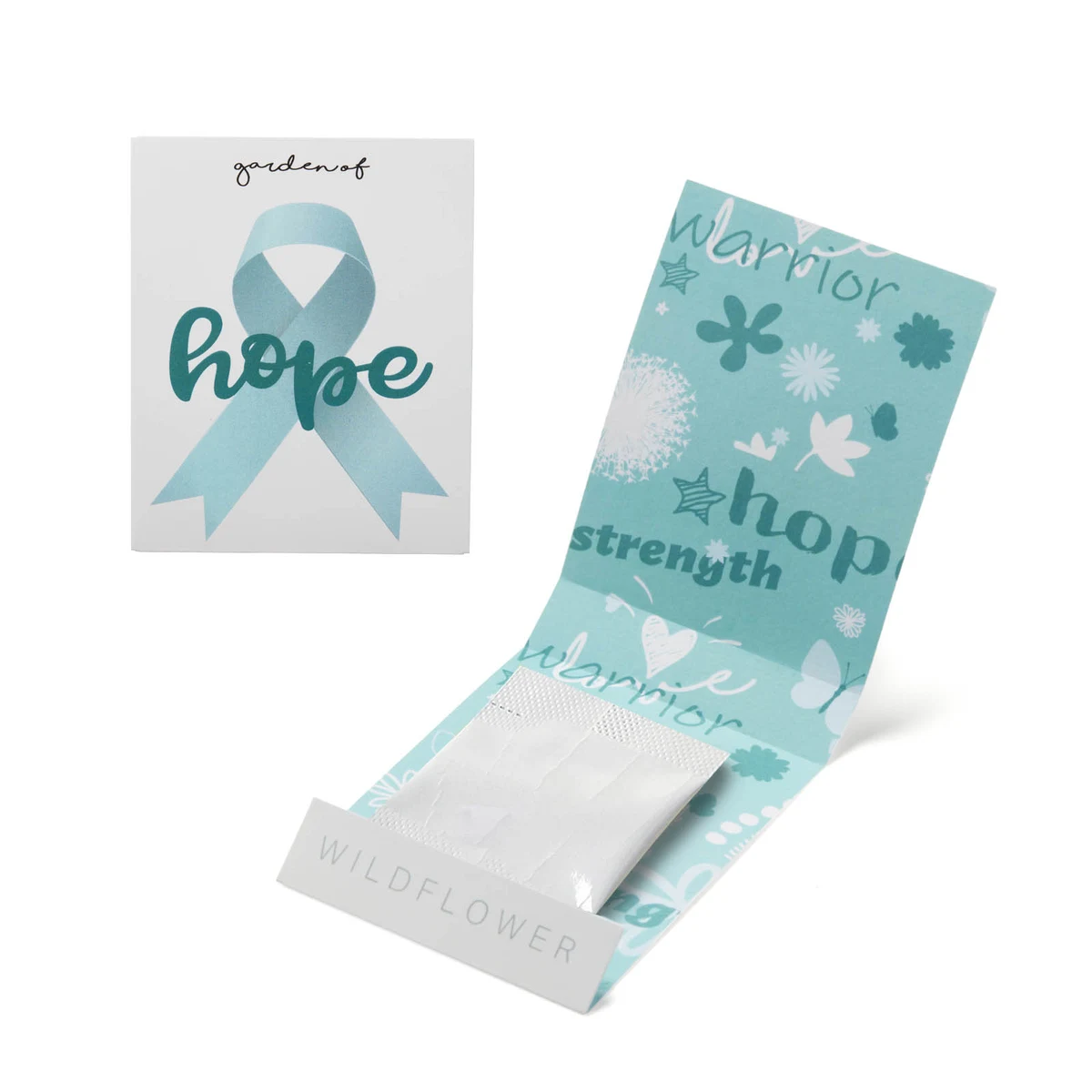 Teal Ribbon Garden of Hope Matchbook 1