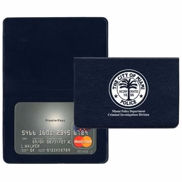 Executive Vinyl Fold Over Card Cases with Two Clear Pockets