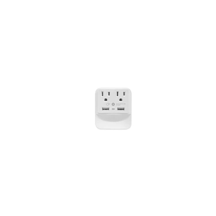 Surge Protection Extender USB Wall Charger - Dual Outlet 2.4" x 4.5" 1