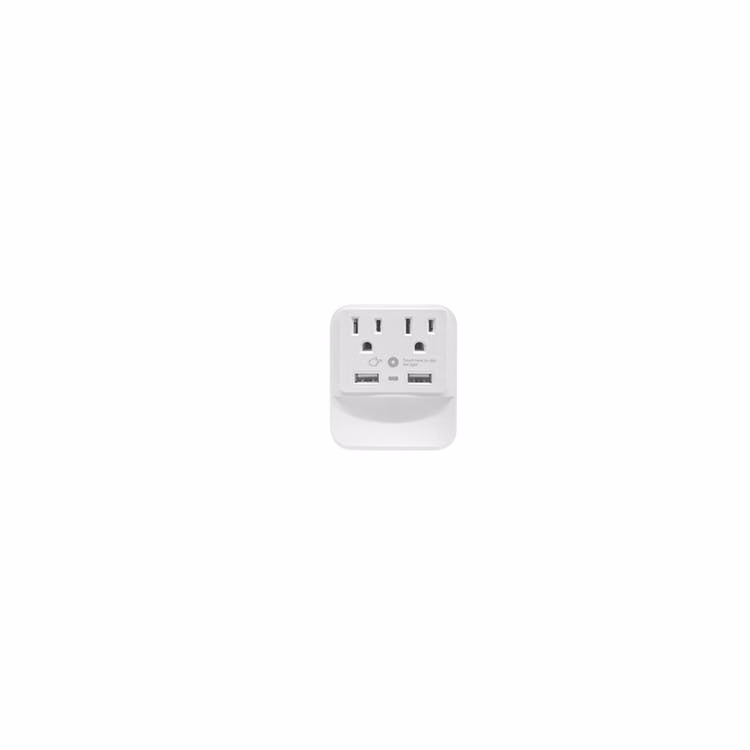 Surge Protection Extender USB Wall Charger - Dual Outlet 2.4" x 4.5"