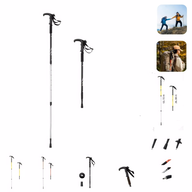 Outdoor Folding T Shape Handle Trekking Pole