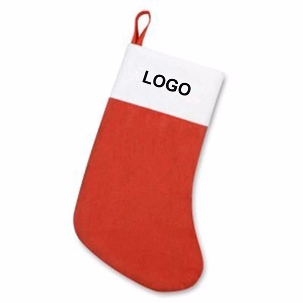 Custom 13.7" Cloth Christmas Sock Ornament with White Cuff — Full-Color Holiday Decor