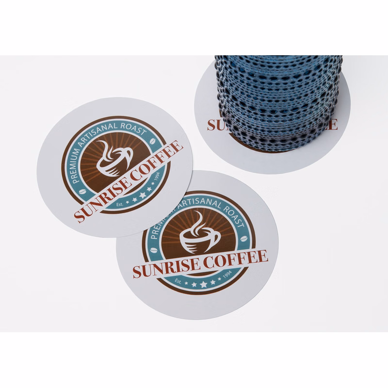 Value Full Color 1-Sided Round Paper Coaster