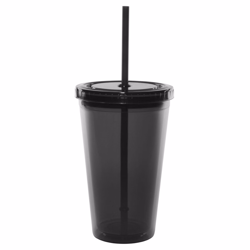 16 oz. Dark Graphite Double Wall Acrylic Translucent Tumbler