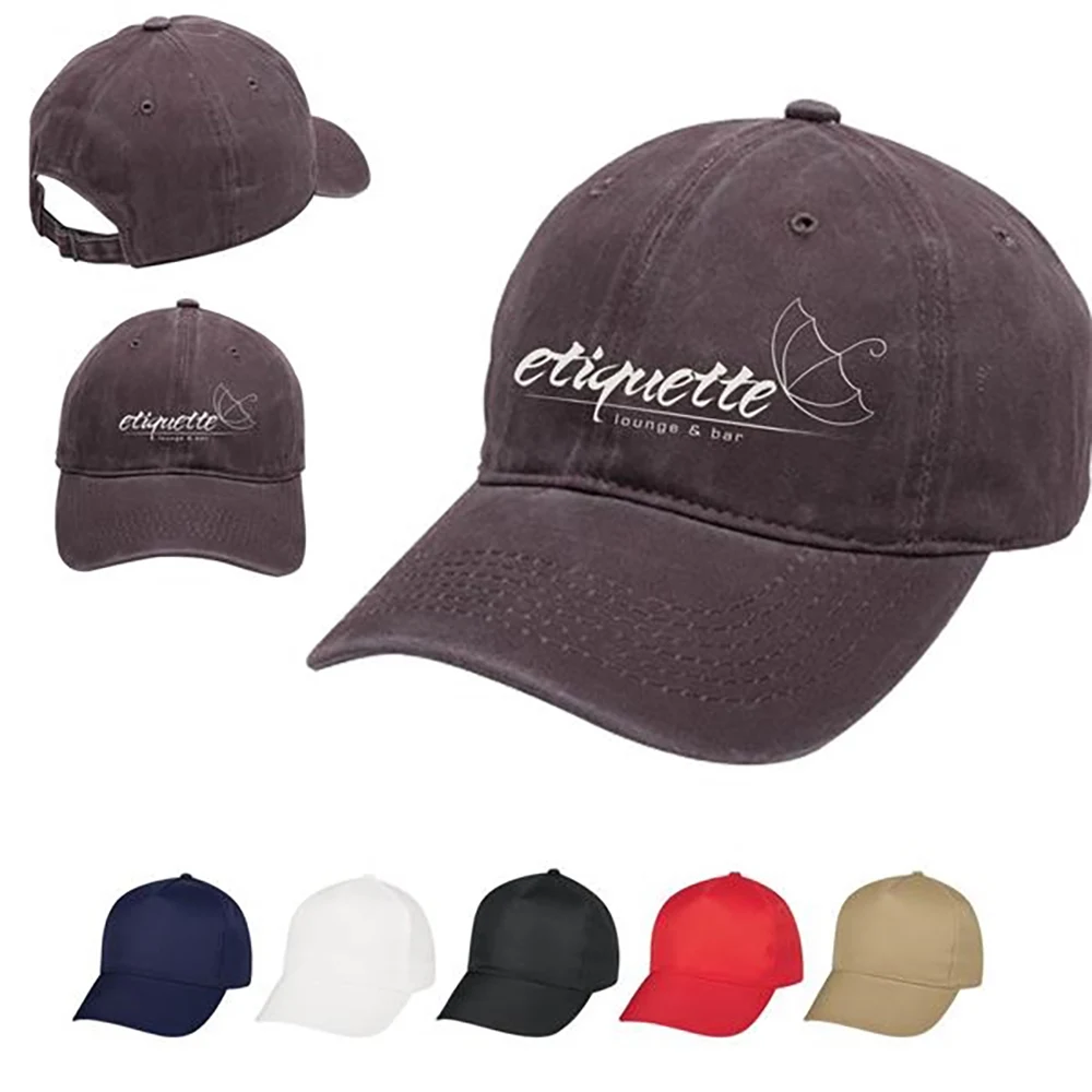 Washed Cotton Baseball Cap with Buckle adjuster 1