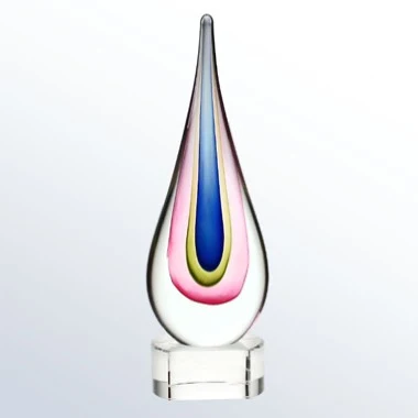 Teardrop Designer Art Glass Award - Pink / Large 1