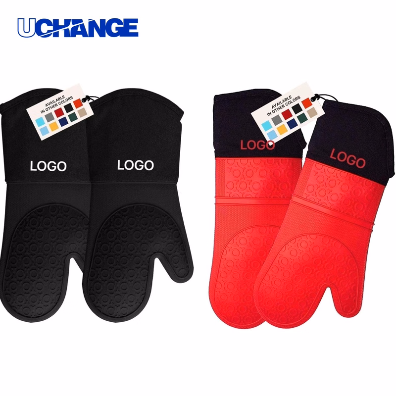 Extra Long Silicone Oven Gloves for Cooking Safety