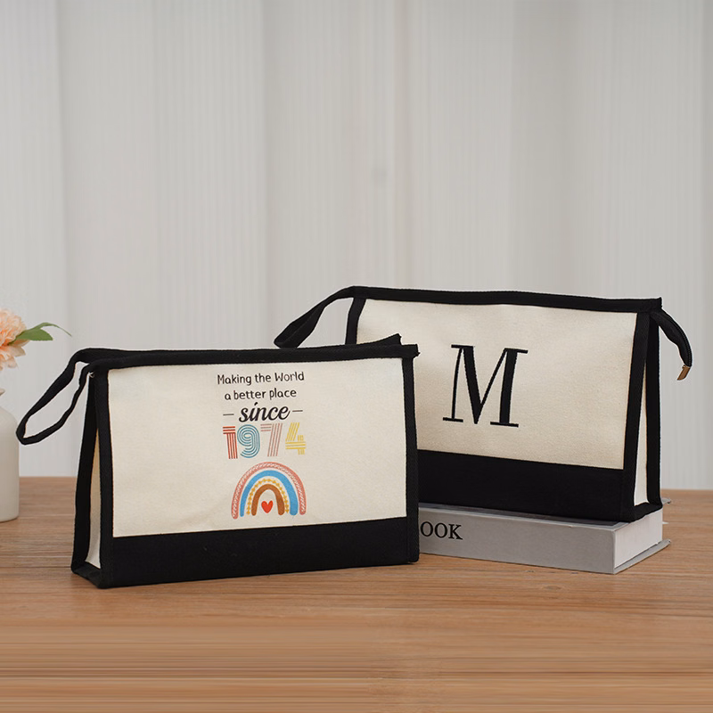 Full Color Imprint Canvas Two-Tone Pouch