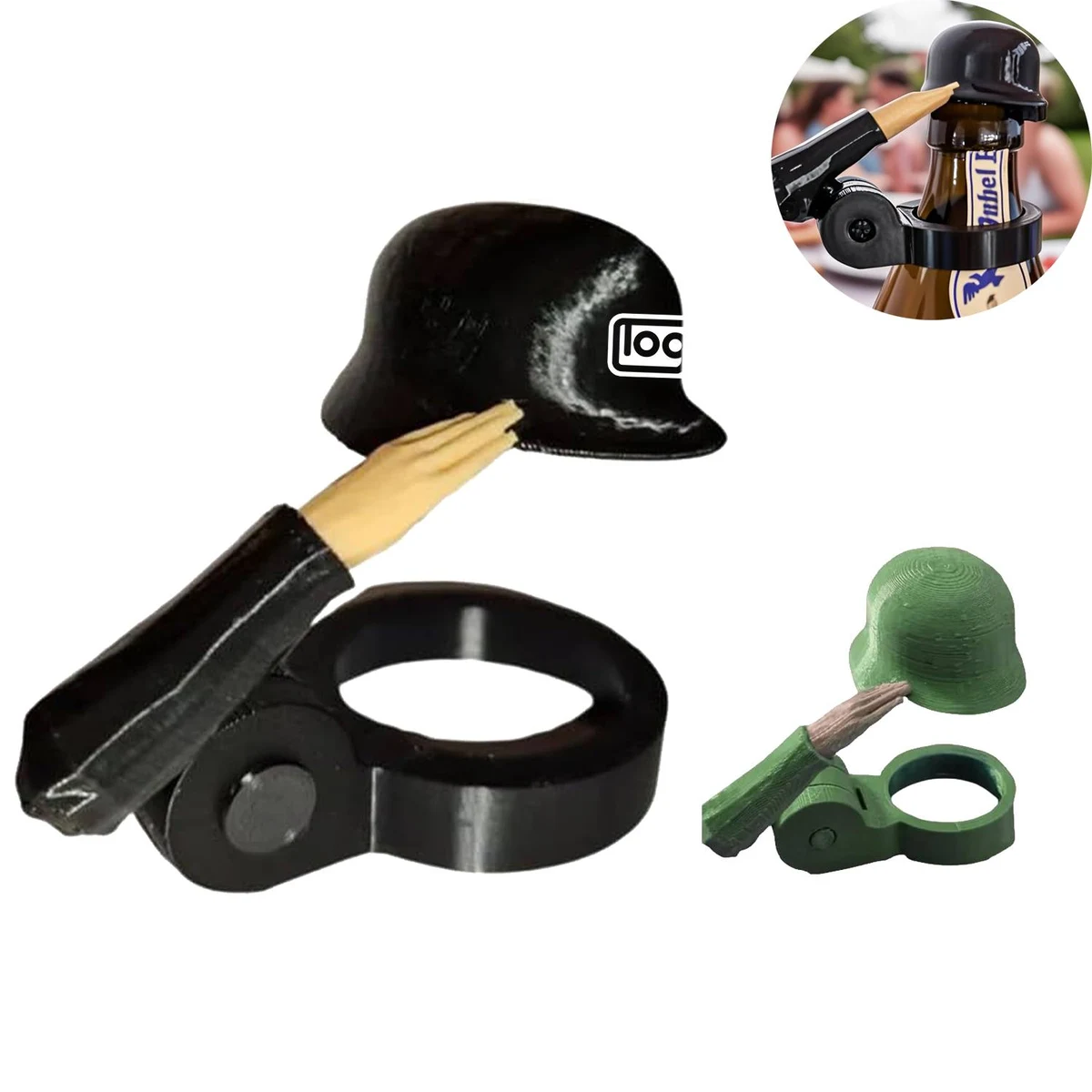 Soldier Salute Helmet Beer Bottle Cap 1