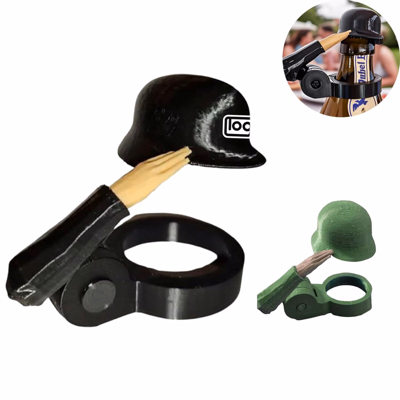 Soldier Salute Helmet Beer Bottle Cap