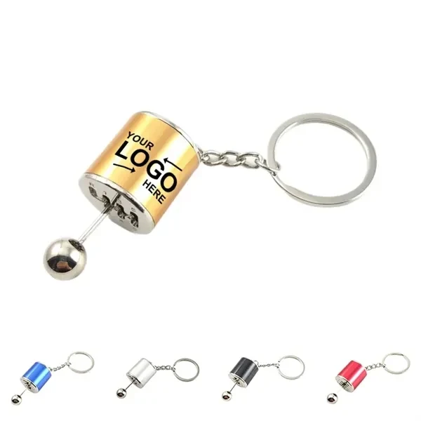 Custom Metal Car Shifter Keychain With 6 Speed Design — Automotive Enthusiast Promo Item 1
