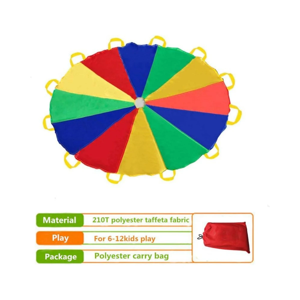 Parachute 8 Feet for Kids with 9 Handles 1