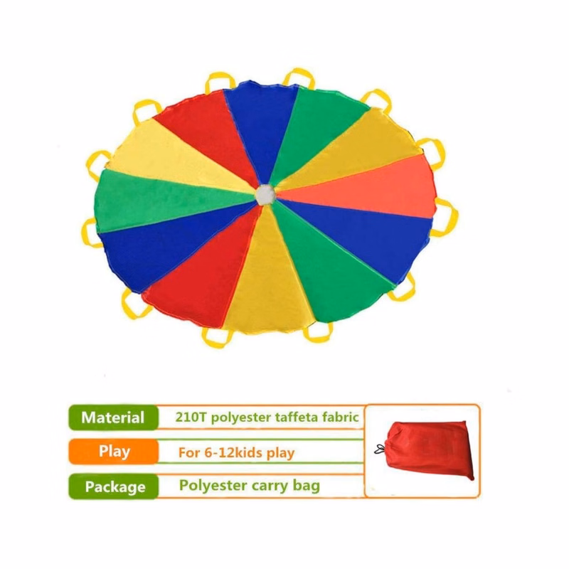 Parachute 8 Feet for Kids with 9 Handles