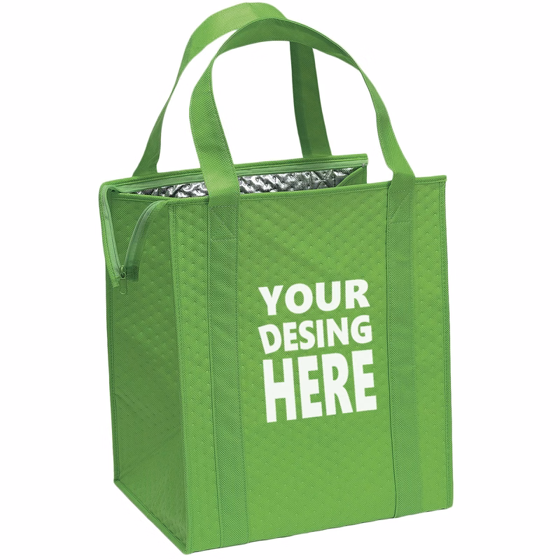 Zipper Non woven Thermal Insolate Tote Bag