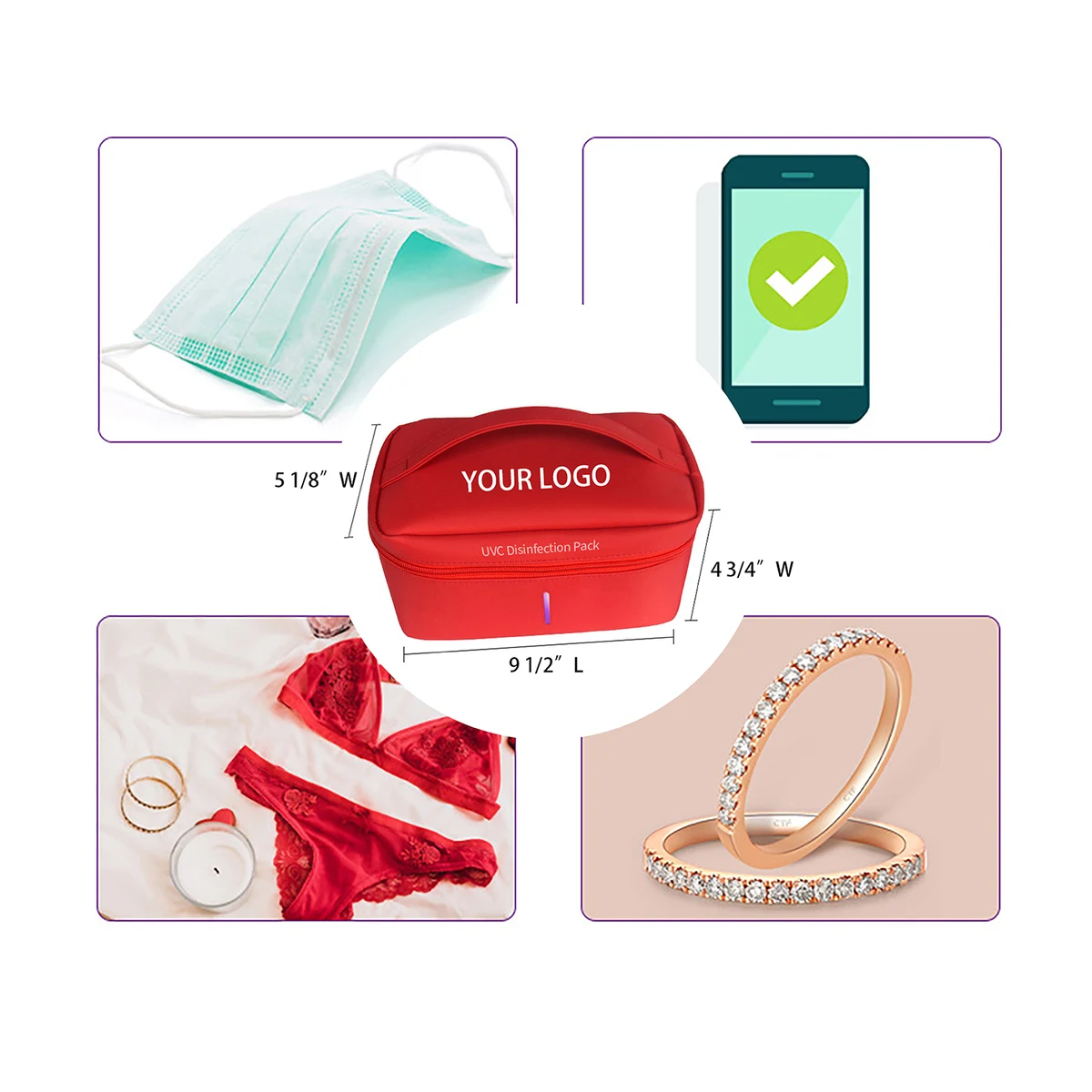290T Polyester Taffeta UV UVC Disinfection Sterilization Sanitizer Package Bag 1
