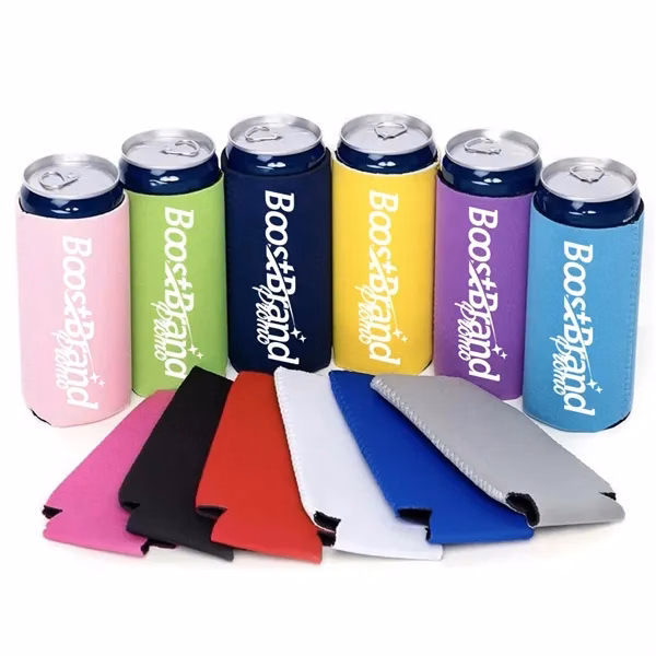 Custom Slim Neoprene Can Cooler with Cold Insulation — Promotional Beverage Sleeve