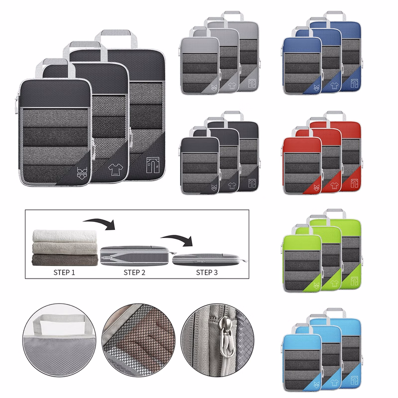 3 Pieces Compression Travel Bags