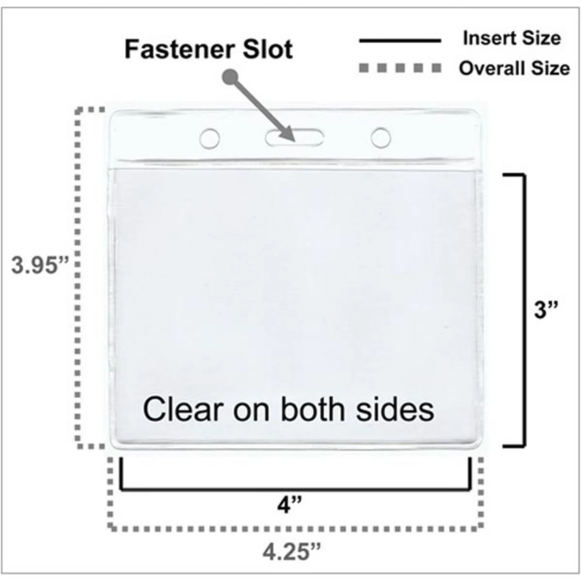 3x4 inch Horizontal Badge Holder 1