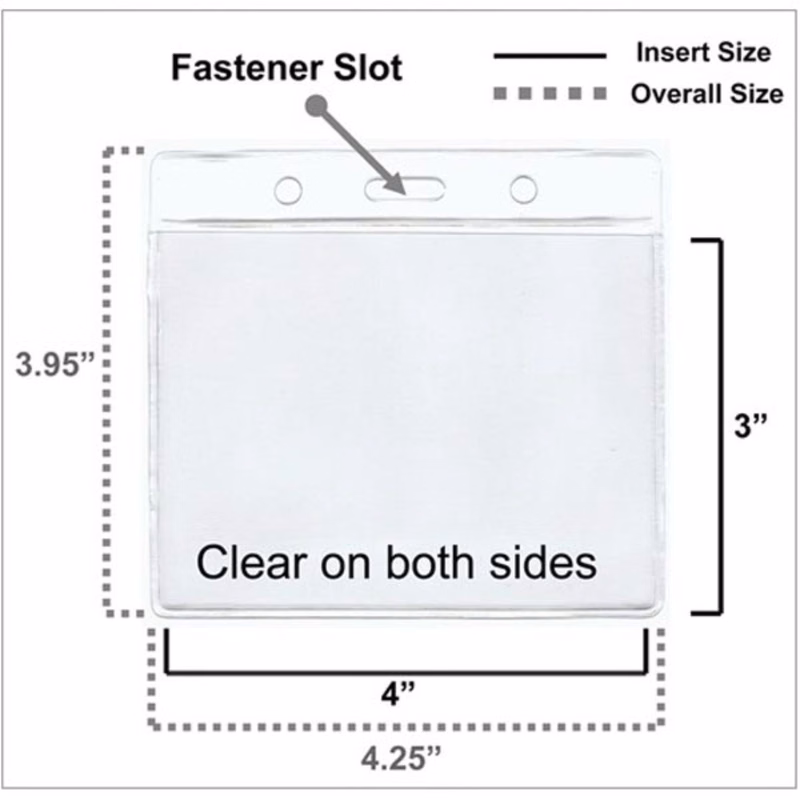 3x4 inch Horizontal Badge Holder