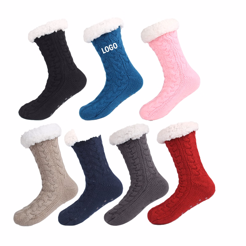 Warm Knit Lounge Socks for Indoor Use