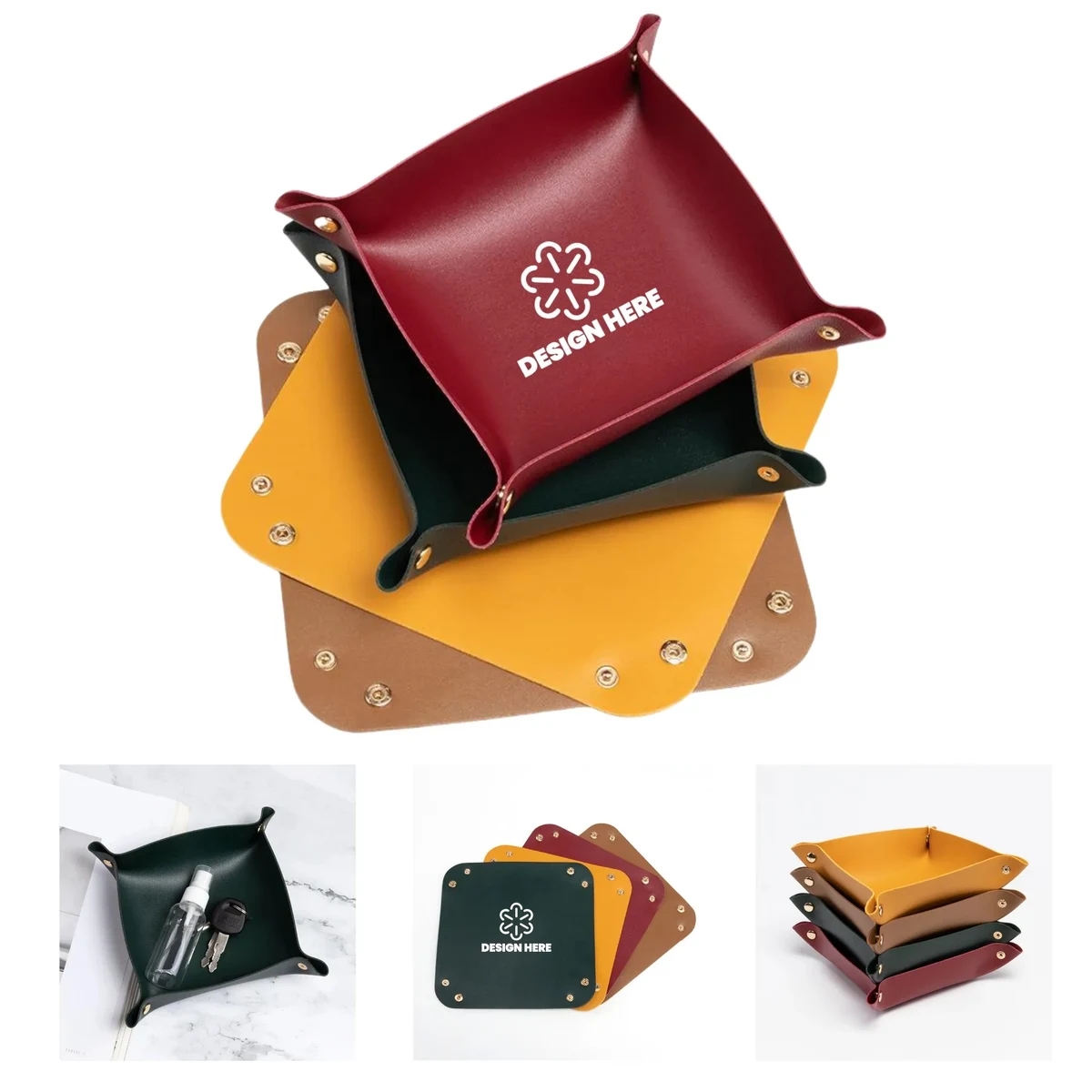 Detachable PU Storage Tray/Coaster Multifunctional 1