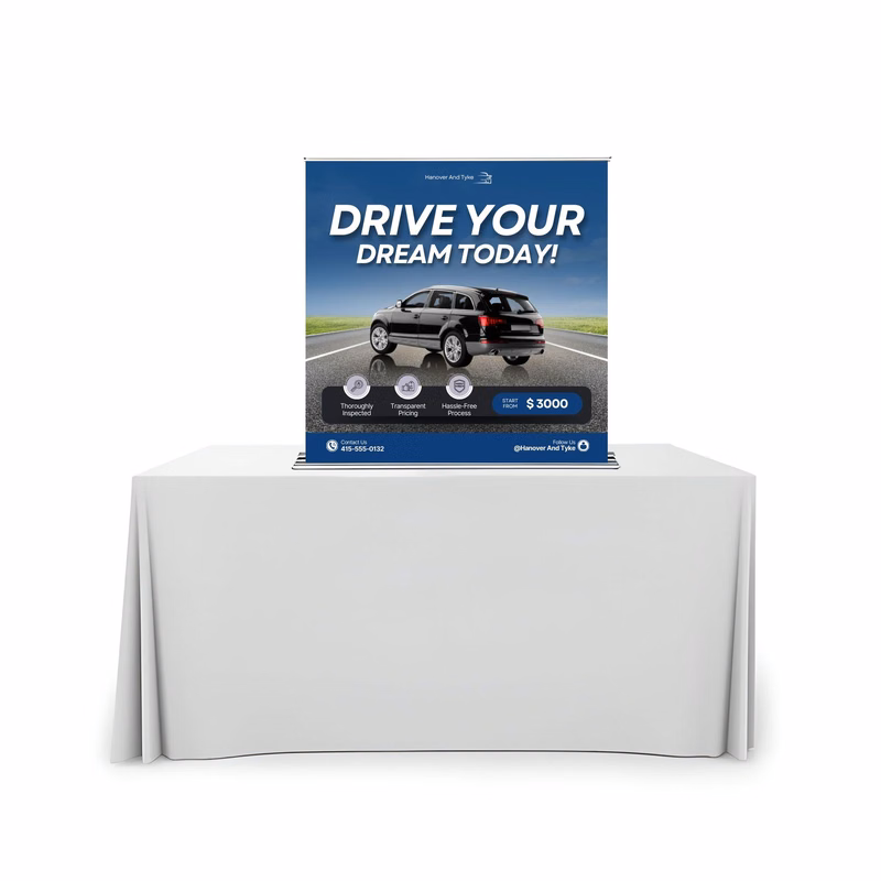 Silverstep Tabletop 36'' Retractable Banner Stand - 100% Sustainable Recycled (Graphic only)