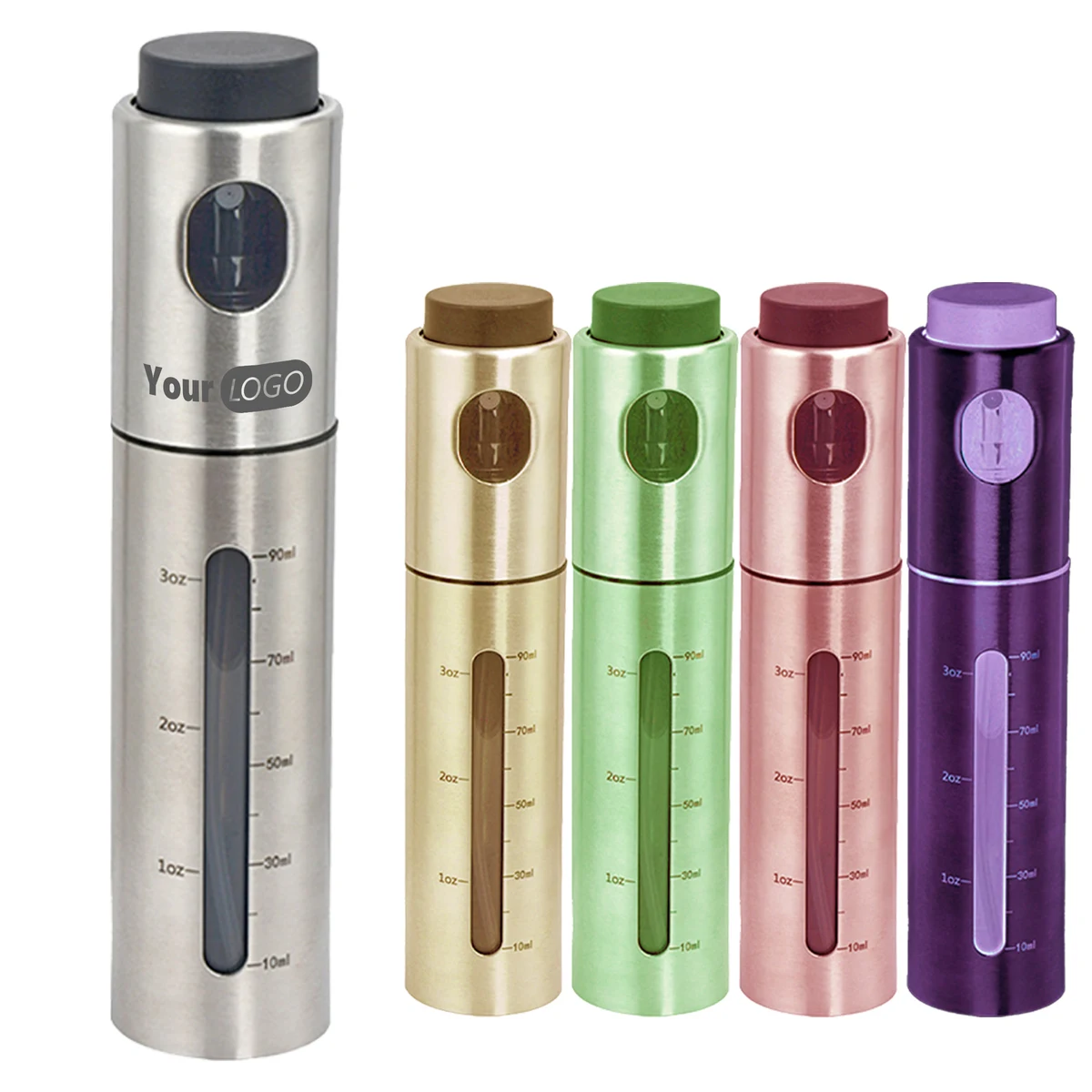 Stainless Steel Transparent Press Without Hanging Oil Spray Bottle 1