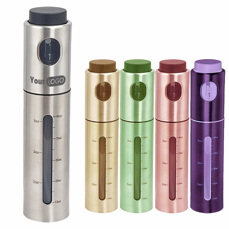 Stainless Steel Transparent Press Without Hanging Oil Spray Bottle
