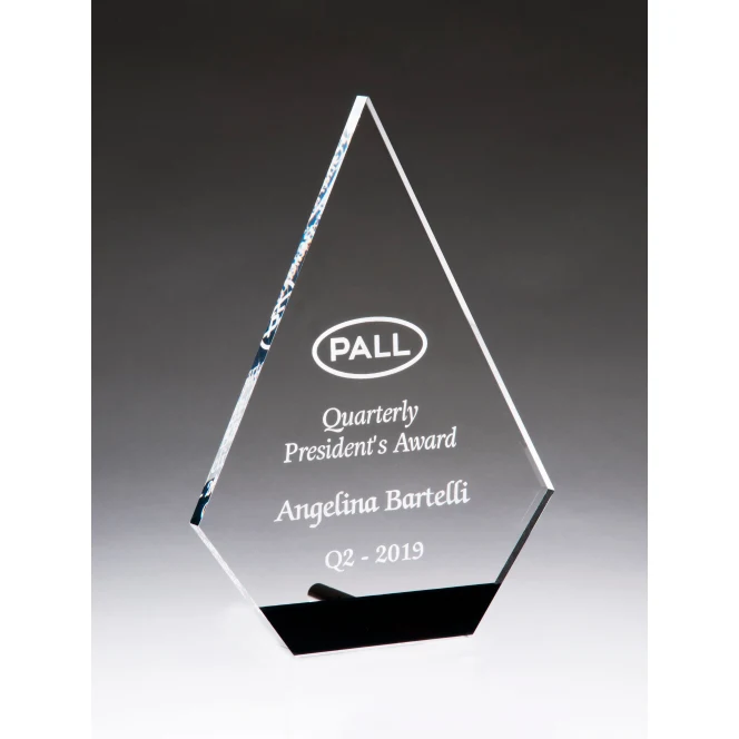Diamond Series Clear Acrylic With Black Accent And Silver Post 1
