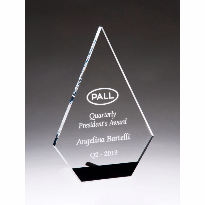 Diamond Series Clear Acrylic With Black Accent And Silver Post