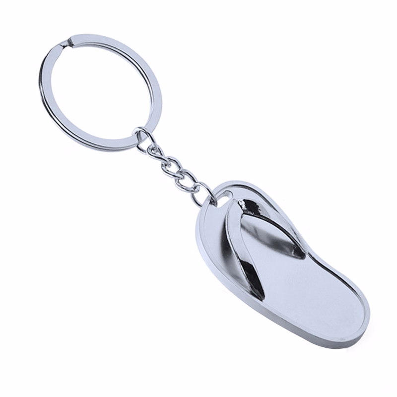 Slipper Shaped Metal Keychain