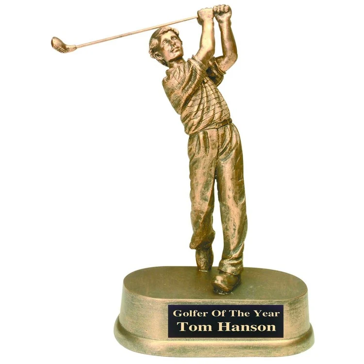 Golf Male Antique Gold Figure Award 1