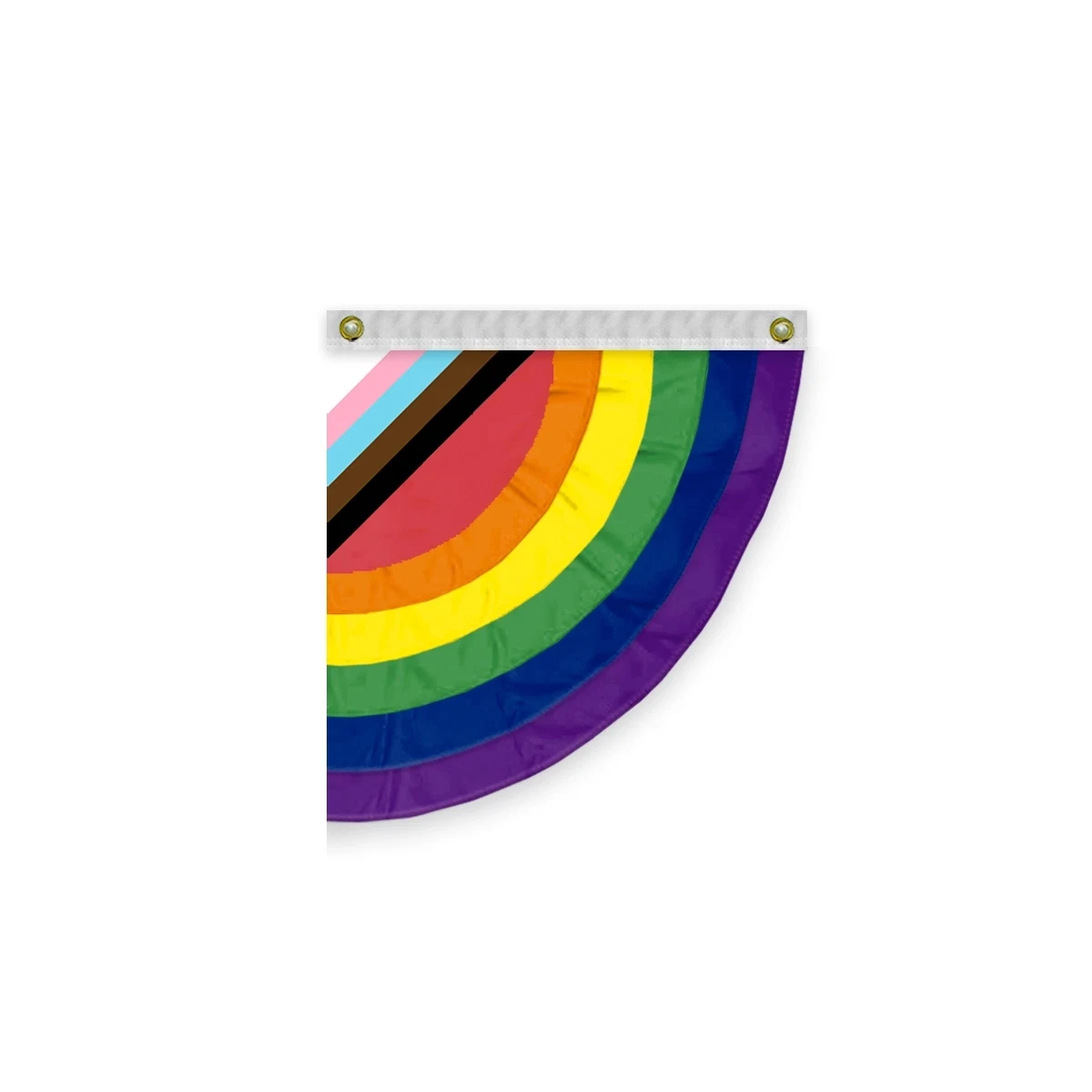 3'x3' Progressive Pride Pleated Half Fan-Right Side 1