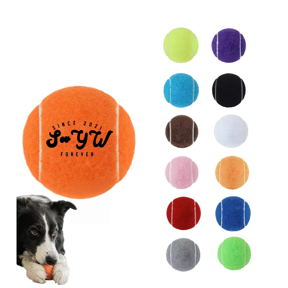 Multi-Color Dog Tennis Toy 1